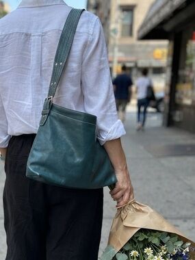 Teal Green Faux Leather Hobo Shoulder Bag Y2K Indie Sleaze Boho Chic